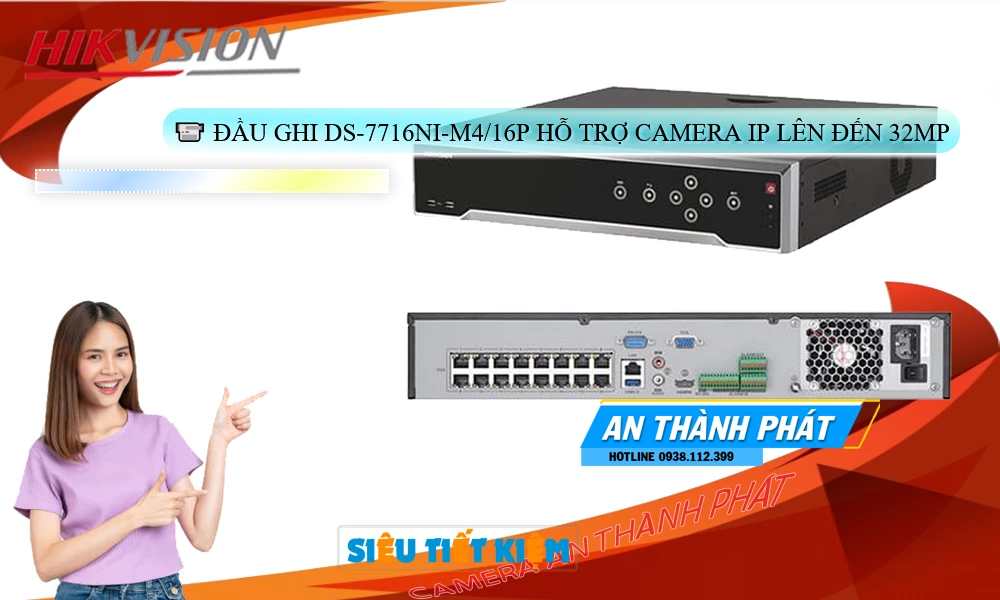 Đầu Thu DS-7716NI-M4/16P Hikvision Đầu Thu DS-7716NI-M4/16P Hikvision