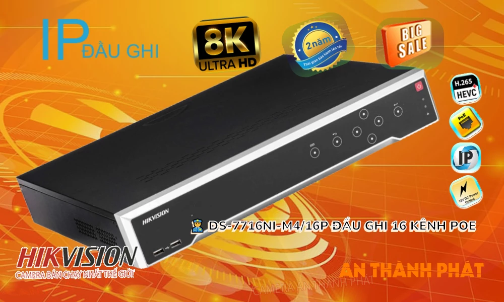 Đầu Thu DS-7716NI-M4/16P Hikvision Đầu Thu DS-7716NI-M4/16P Hikvision
