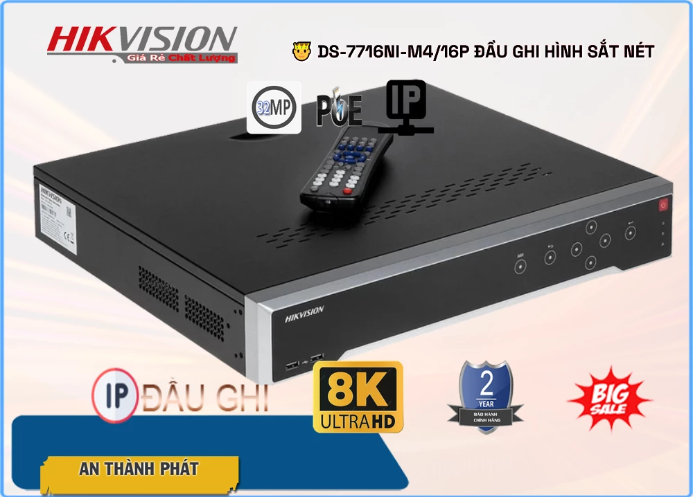 Đầu Thu DS-7716NI-M4/16P Hikvision Đầu Thu DS-7716NI-M4/16P Hikvision