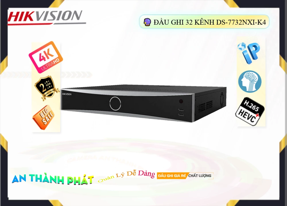 Đầu Ghi Camera DS-7732NXI-K4 Hikvision Với giá cạnh tranh Đầu Ghi Camera DS-7732NXI-K4 Hikvision Với giá cạnh tranh