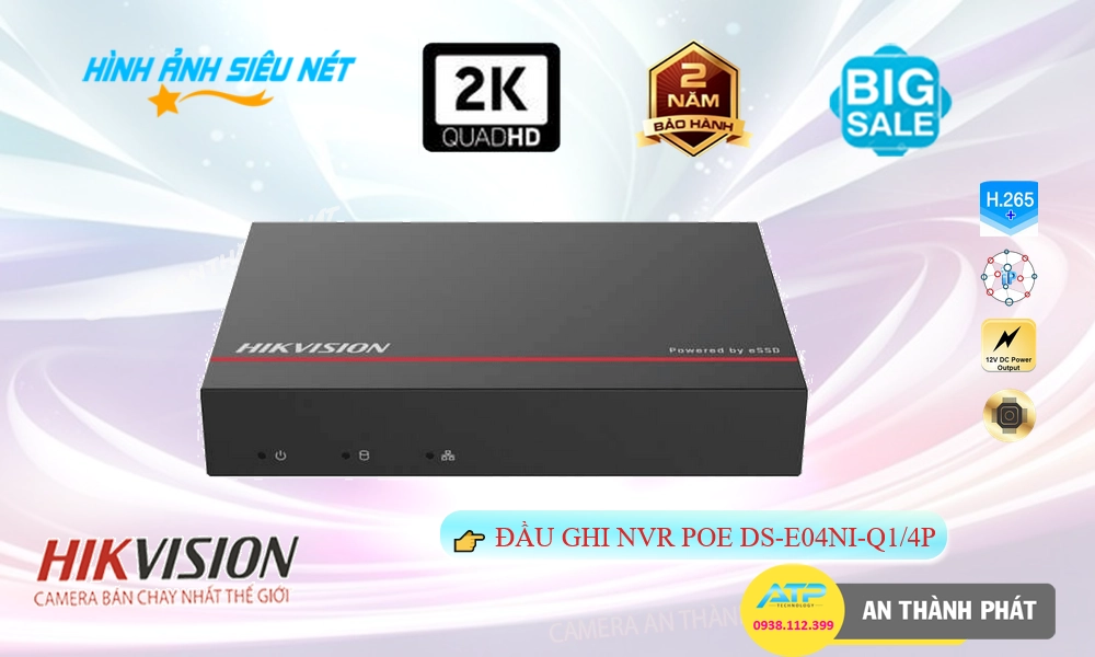 DS-E04NI-Q1/4P Đầu Thu Hikvision DS-E04NI-Q1/4P Đầu Thu Hikvision