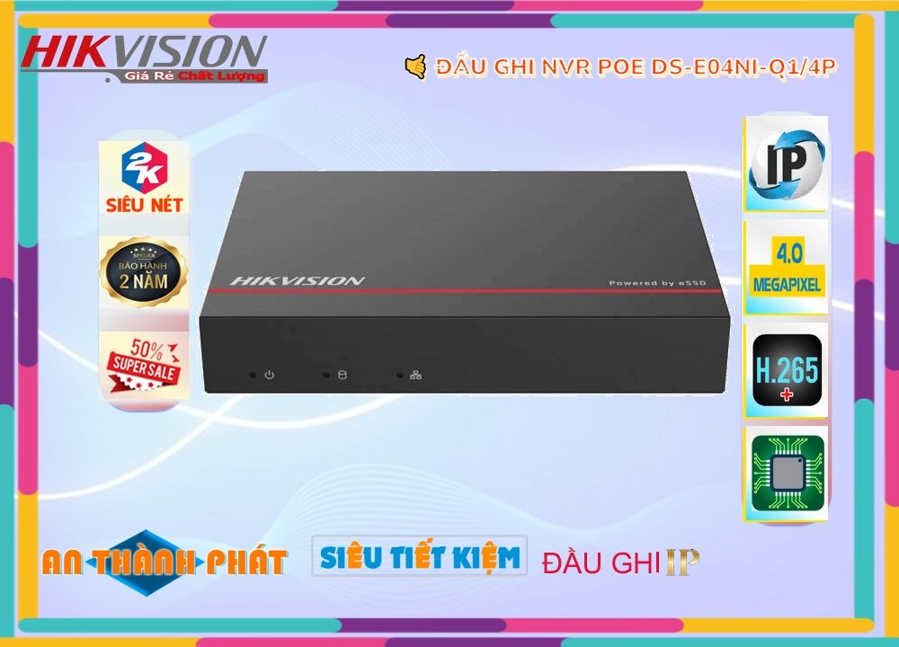 DS-E04NI-Q1/4P Đầu Thu Hikvision DS-E04NI-Q1/4P Đầu Thu Hikvision