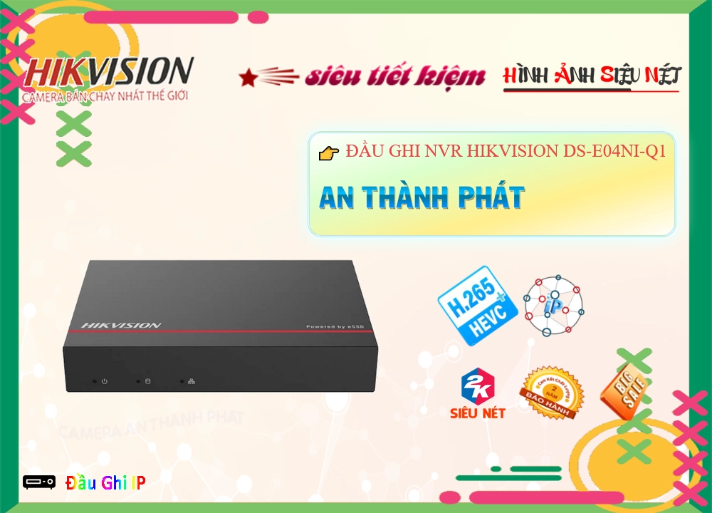 Đầu Ghi Camera Hikvision DS-E04NI-Q1 Tiết Kiệm ❇ Đầu Ghi Camera Hikvision DS-E04NI-Q1 Tiết Kiệm ❇