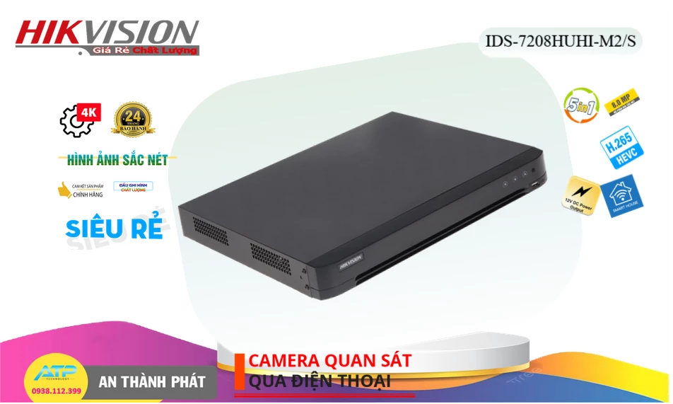 Đầu Thu KTS Hikvision IDS-7208HUHI-M2/S Công Nghệ Mới