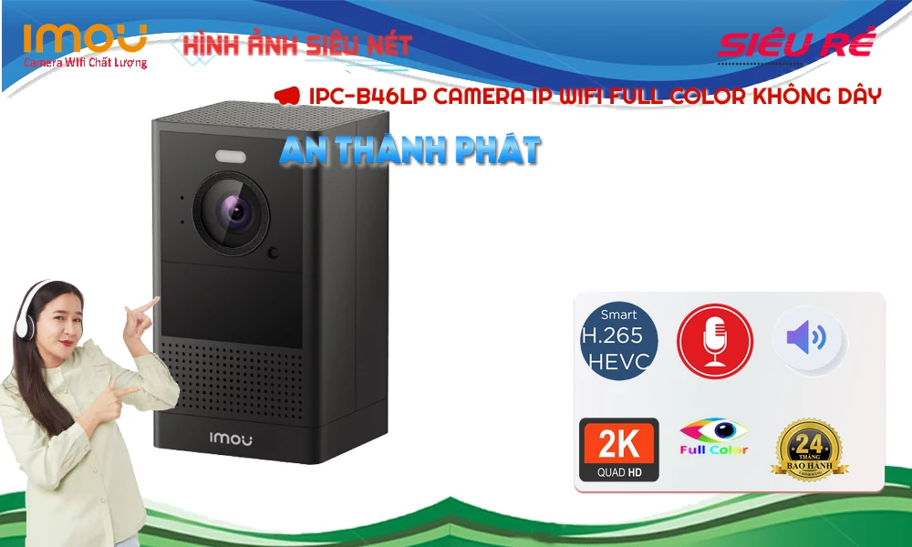 Camera Wifi Imou IPC-B46LP Black