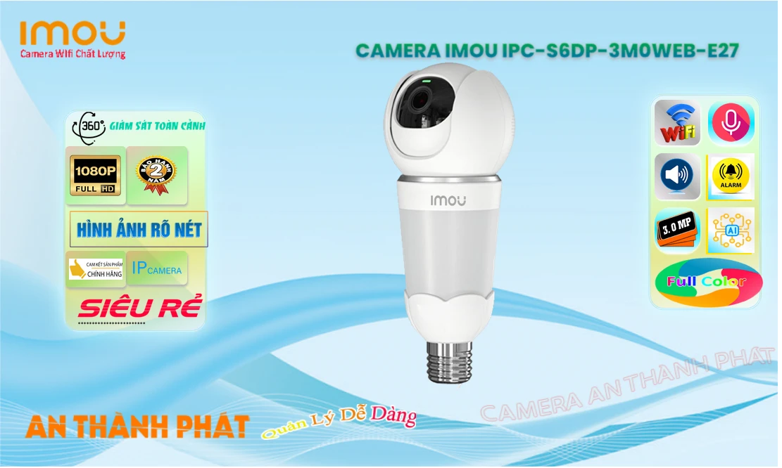 ✪ IPC-S6DP-3M0WEB-E27 Camera Wifi Imou ✪ IPC-S6DP-3M0WEB-E27 Camera Wifi Imou