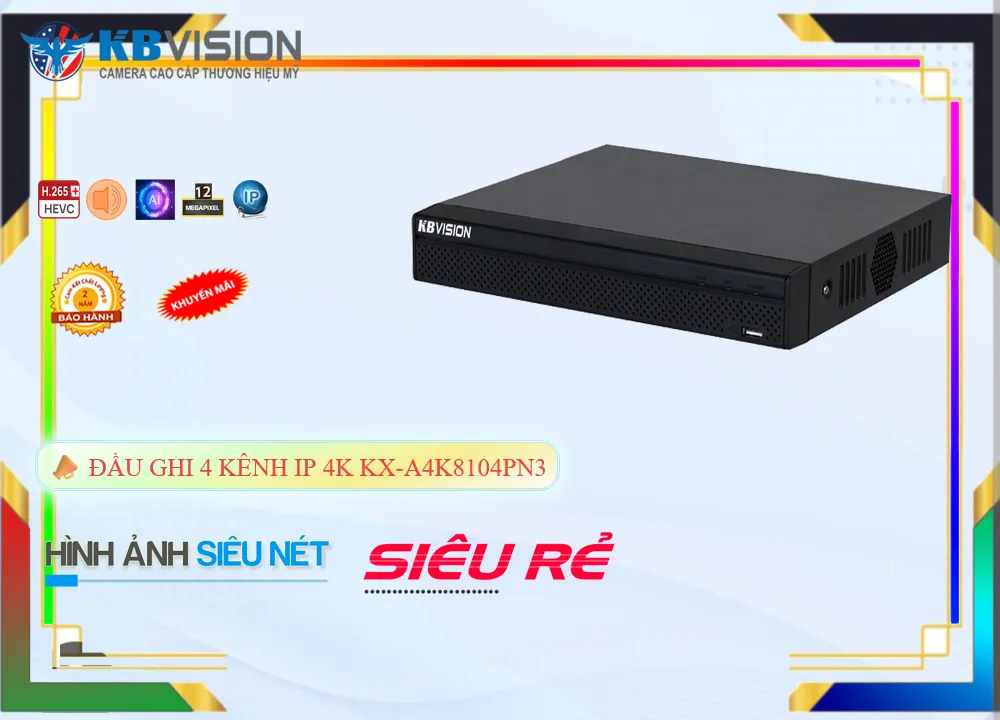 KX-A4K8104PN3 Đầu Ghi Hình Chức Năng Cao Cấp KX-A4K8104PN3 Đầu Ghi Hình Chức Năng Cao Cấp