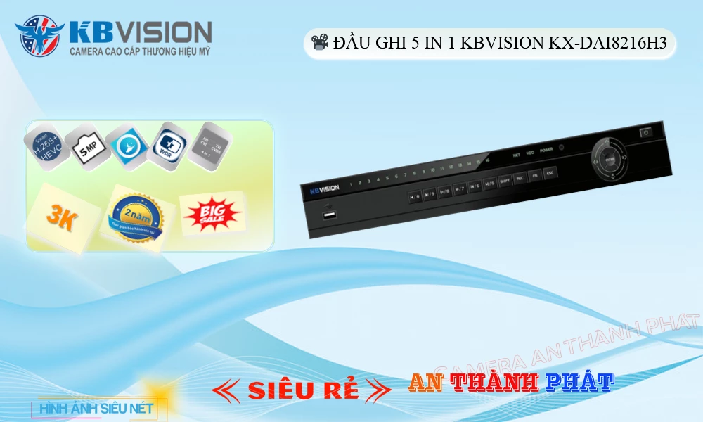 Đầu ghi KBvision KX-DAi8216H3 Tiết Kiệm Đầu ghi KBvision KX-DAi8216H3 Tiết Kiệm