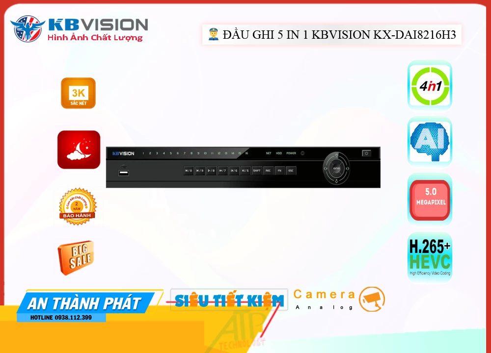 Đầu ghi KBvision KX-DAi8216H3 Tiết Kiệm Đầu ghi KBvision KX-DAi8216H3 Tiết Kiệm