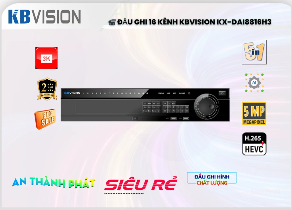 Đầu Ghi Camera KX-DAi8816H3 KBvision Với giá cạnh tranh Đầu Ghi Camera KX-DAi8816H3 KBvision Với giá cạnh tranh