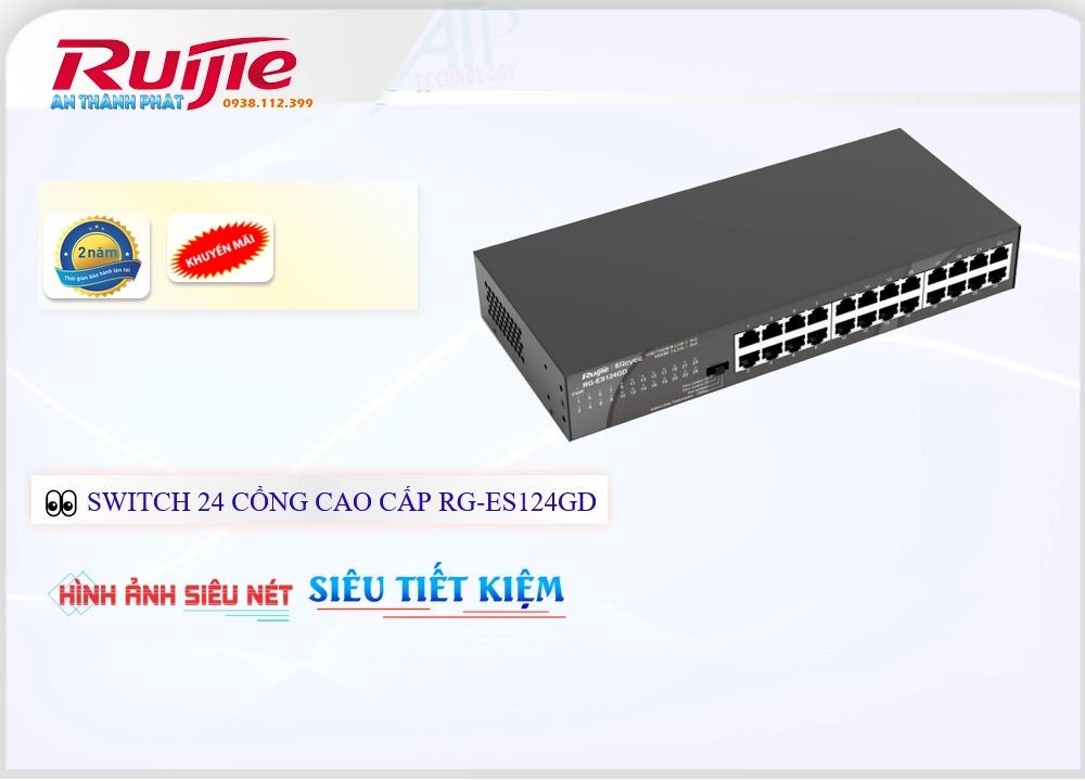 Switch chia mạng Hãng Ruijie RG-ES124GD Switch chia mạng Hãng Ruijie RG-ES124GD