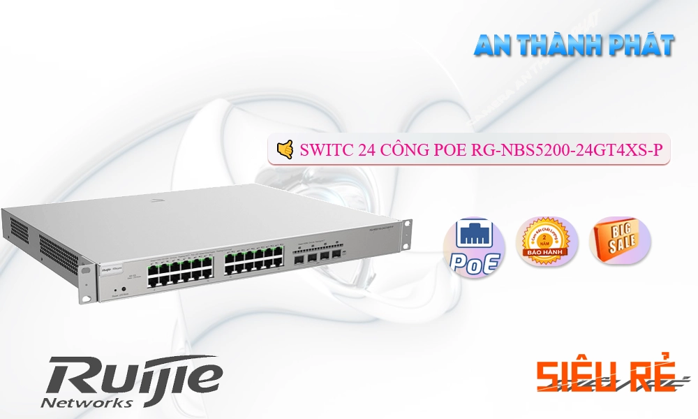 RG-NBS5200-24GT4XS-P Hãng Ruijie  Bộ Quản Lý Mạng