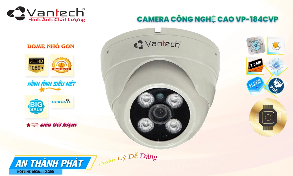 VP-184CVP Ip POE Sắc Nét Camera Giám Sát Giá rẻ