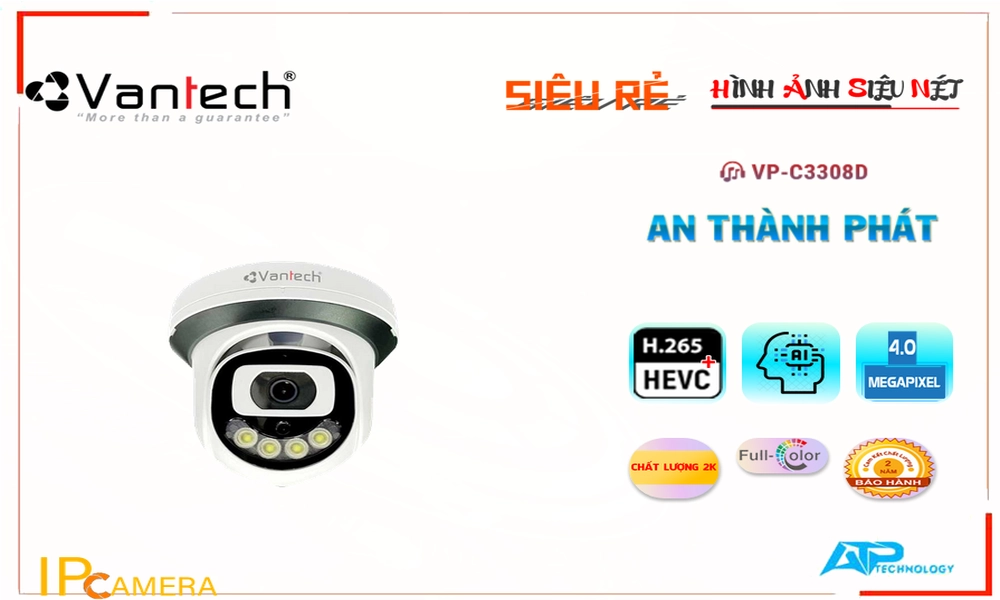 Camera Cấp Nguồ Qua Dây Mạng VP-C3308D VanTech Camera Cấp Nguồ Qua Dây Mạng VP-C3308D VanTech