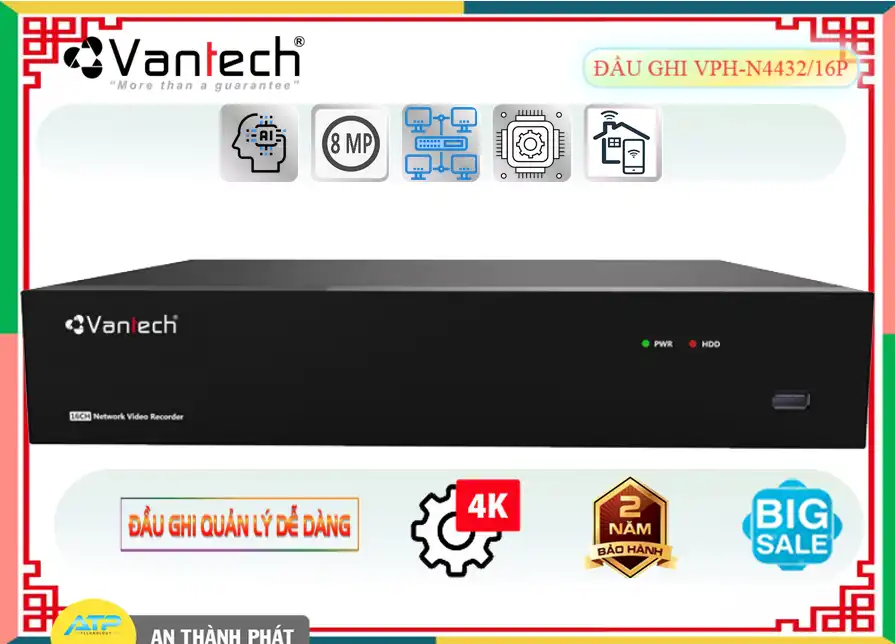 Đầu Thu Vantech VPH-N4432/16P Đầu Thu Vantech VPH-N4432/16P