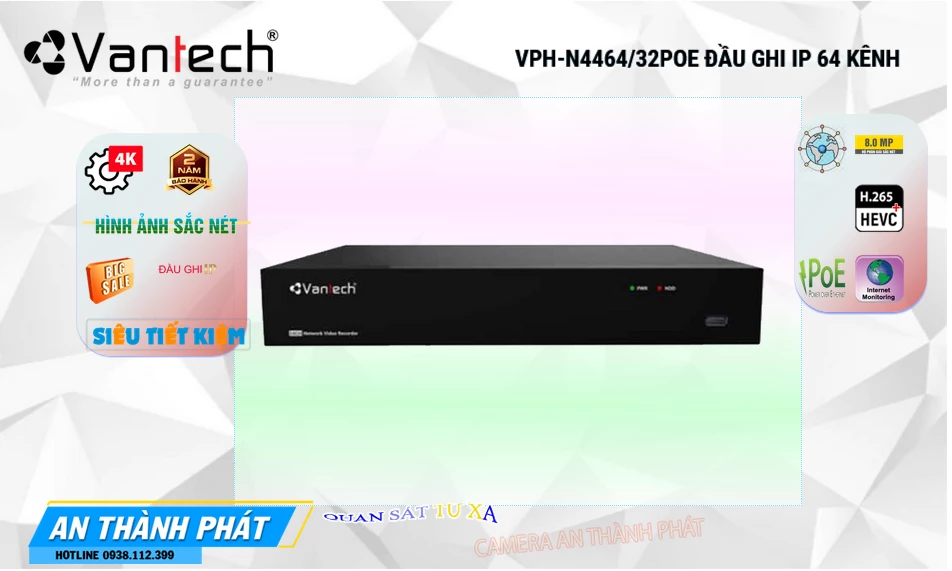✪ Đầu Ghi VanTech Thiết kế Đẹp VPH-N4464/32PoE ✪ Đầu Ghi VanTech Thiết kế Đẹp VPH-N4464/32PoE
