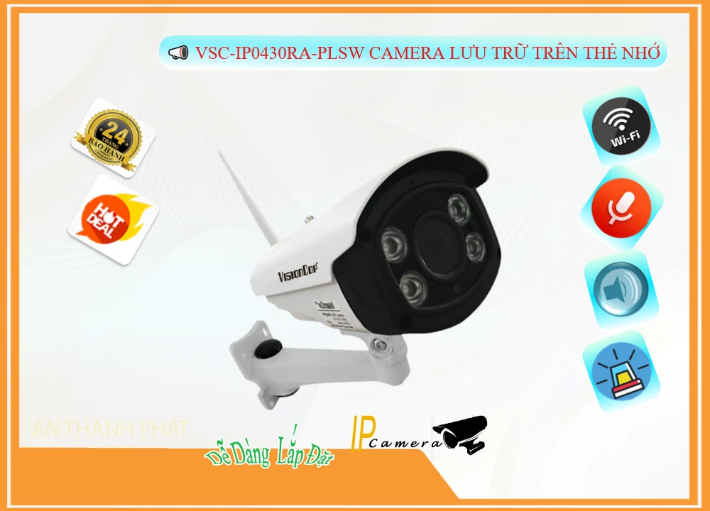 Camera Wifi Ngoài Trời VSC-IP0430RA-PLSW Camera Wifi Ngoài Trời VSC-IP0430RA-PLSW