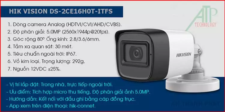 CAMERA HIKVISION HDTVI DS 2CE16H0T ITFS
