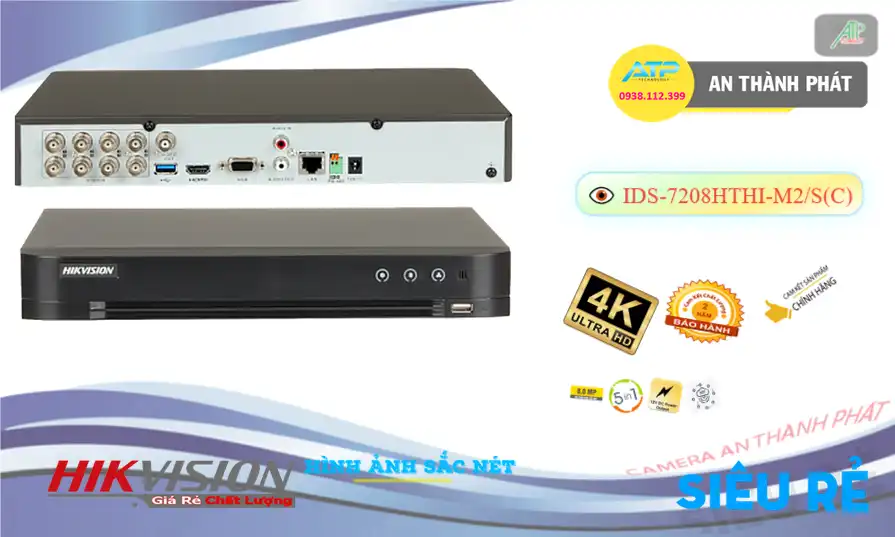 🌟👌 iDS-7208HTHI-M2/S(C)Thiết Bị Ghi Hình Giá rẻ Hikvision